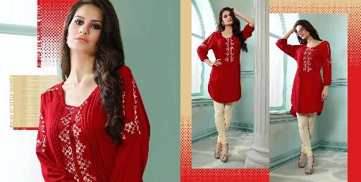 Red Color Wholesale Casual Kurti Tunic for Rainy Season Special