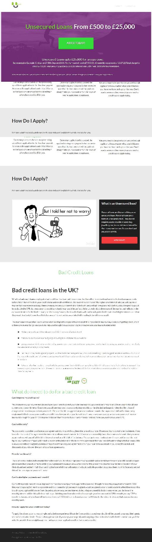 Unsecured Loans 4u Infographics